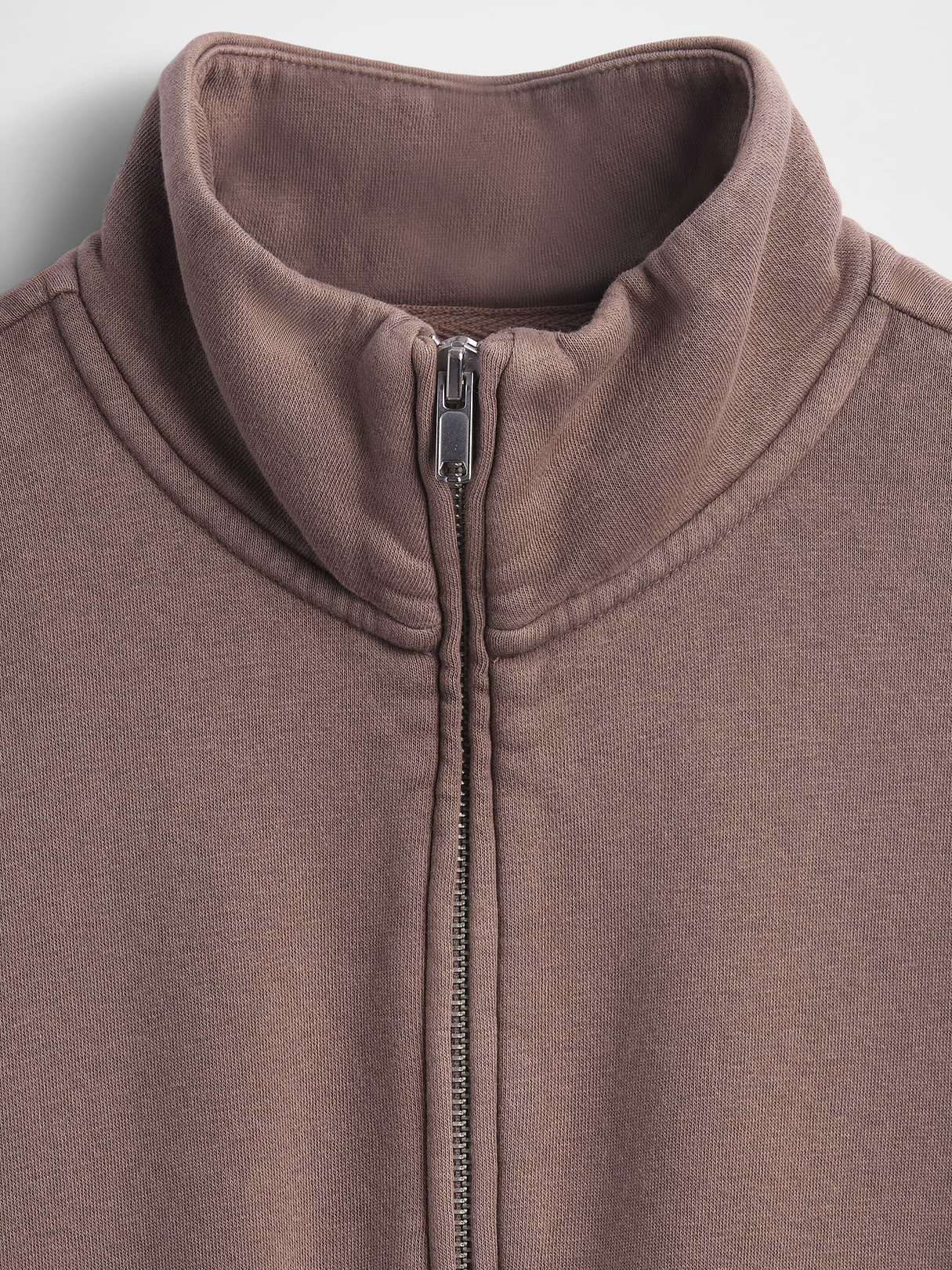 VintageSoft Oversized Half-Zip Wedge Pullover - Plymouth rock brown wash