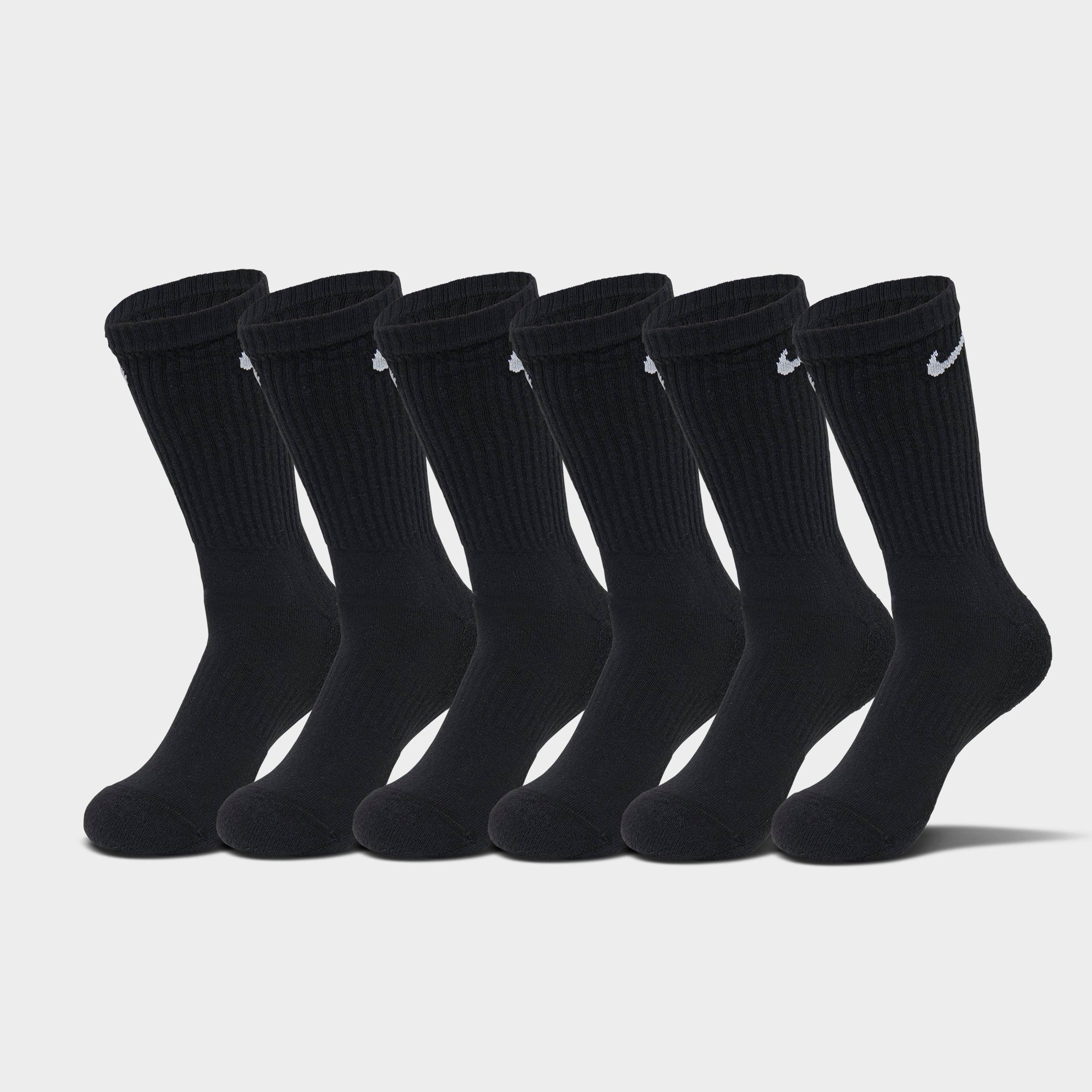 Nithtke Everyday Cushioned Training Crew Socks (6-Pack) - Black/White