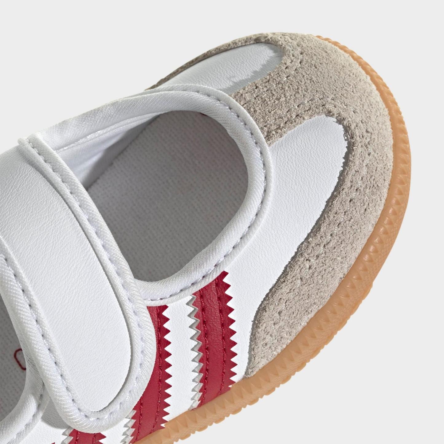 Girls' Toddler adidas Originals Samba Jane Casual Shoes - Cloud White/Team Victory Red/Gum - view 4