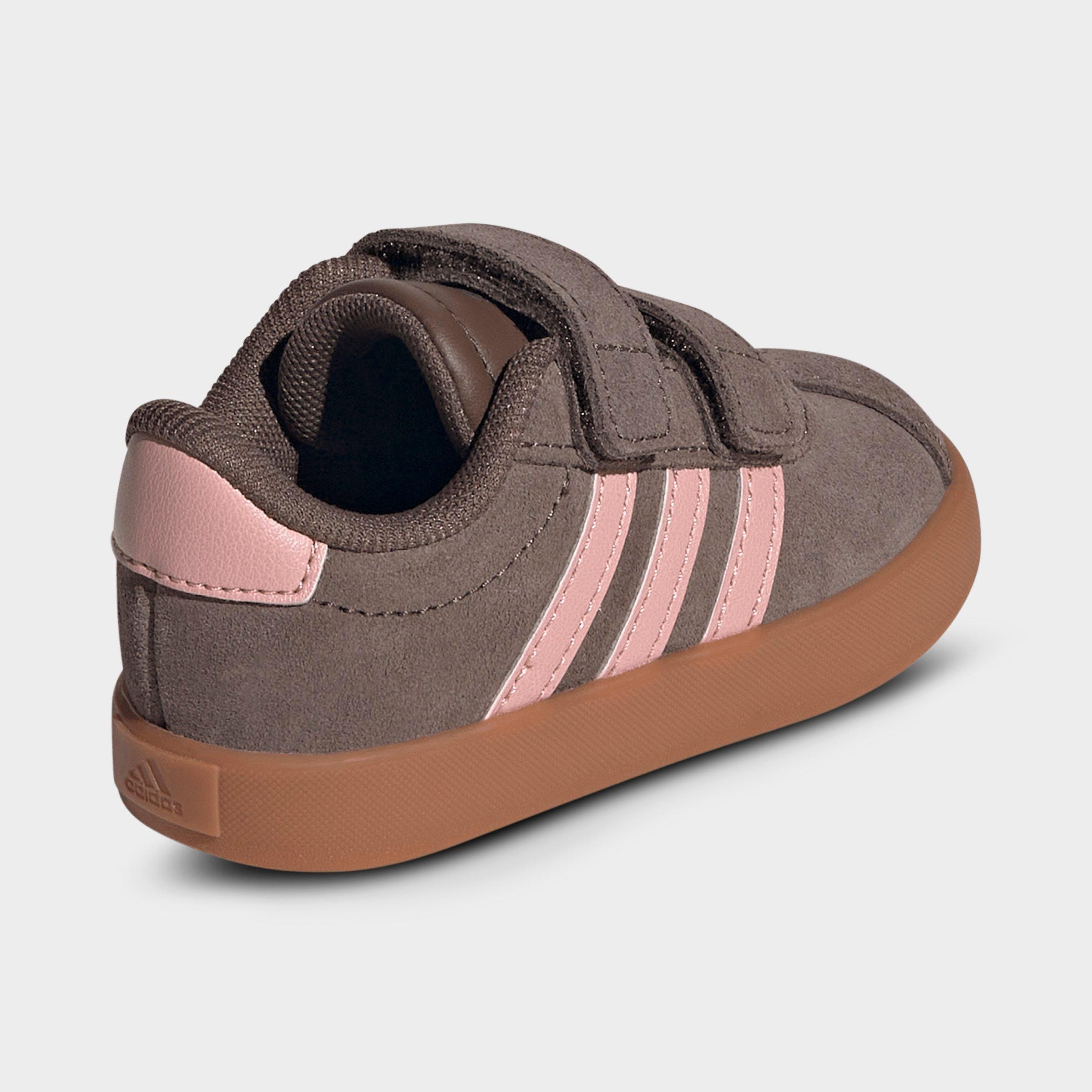 Kids' Toddler adidas VL Court 3.0 Hook-And-Loop Casual Shoes - Earth Strata/Semi Frozen Turbo/Amber Gum - Back view