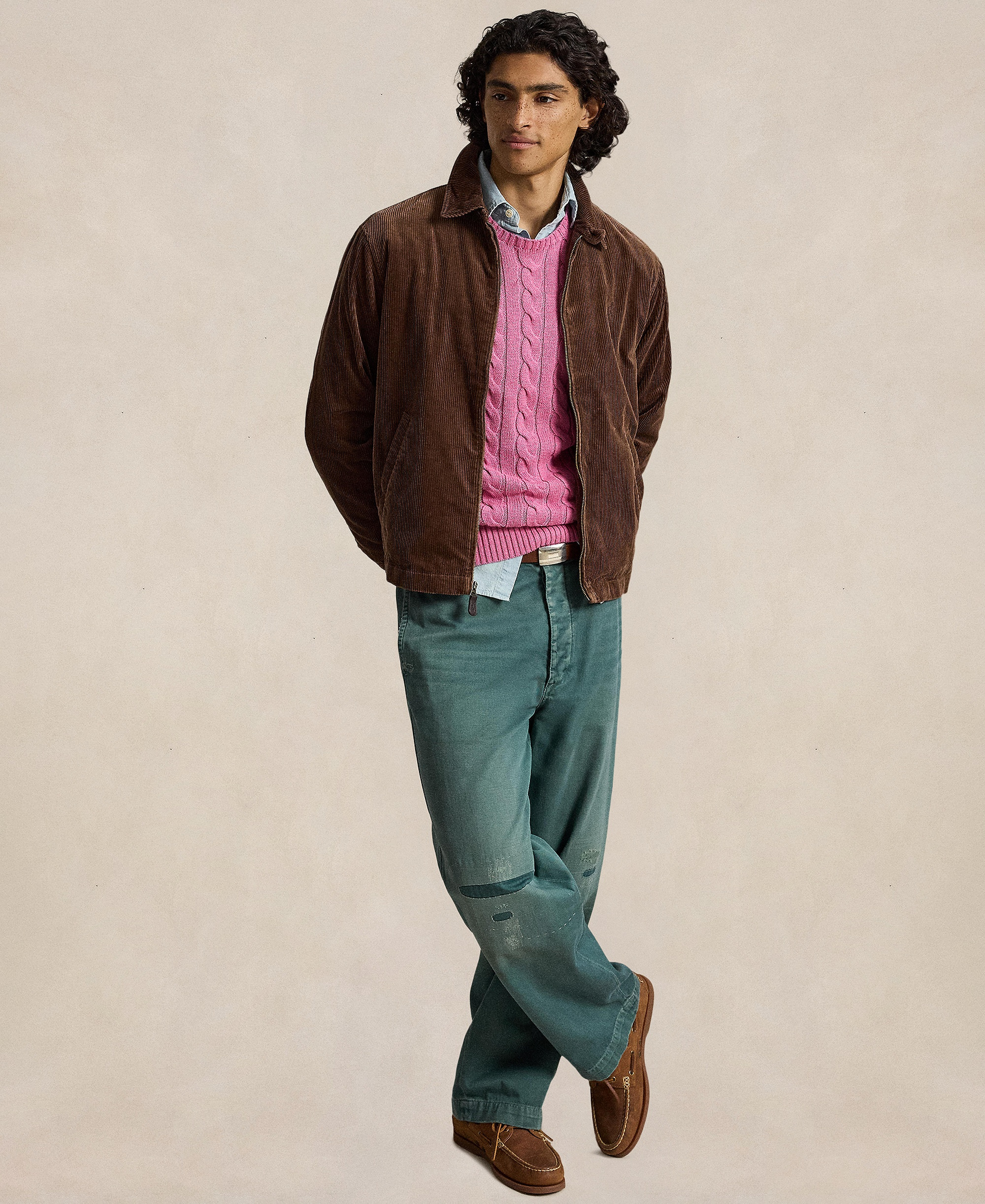 Polo Ralph Lauren Men's Cable-Knit Cotton Sweater - Thuian Pink Heather