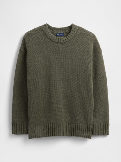 100% Cotton Oversized Sweater - Army jacket green