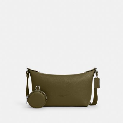 Small Finn Crossbody Bag With Pouch - Silver/Olive