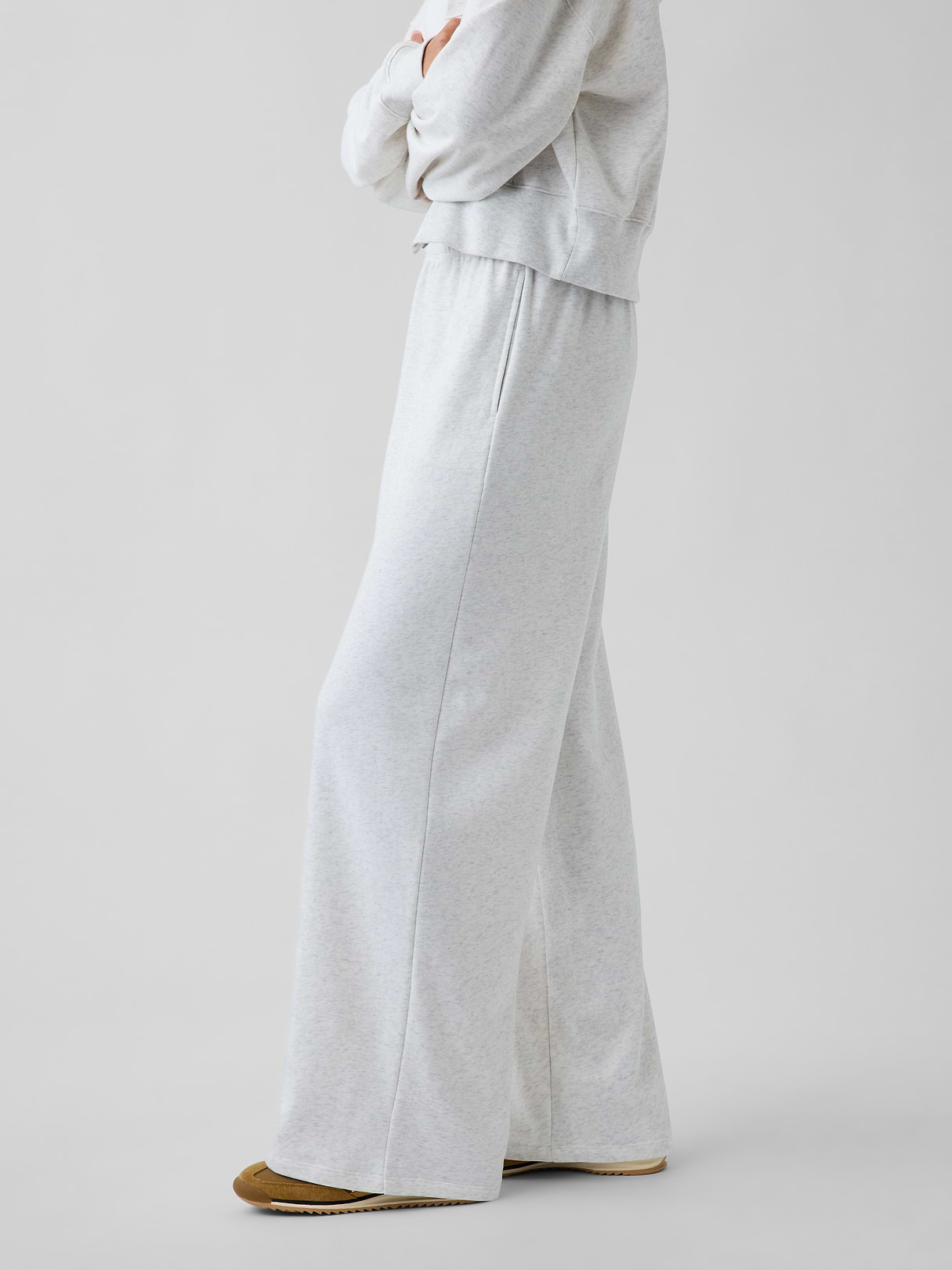 Mid Rise VintageSoft Terry Loose Sweatpants - Pale heather grey