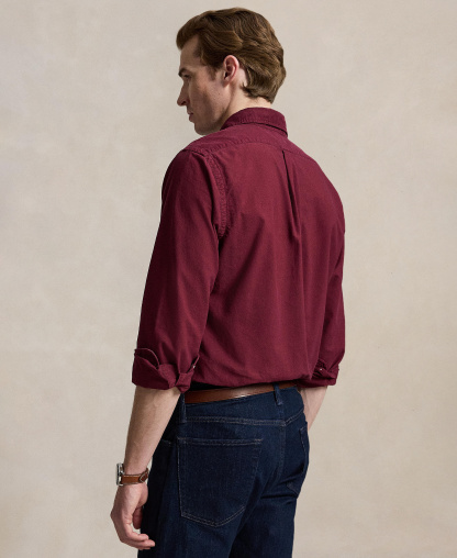 Polo Ralph Lauren Men's Garment-Dyed Oxford Shirt - Classic Wine