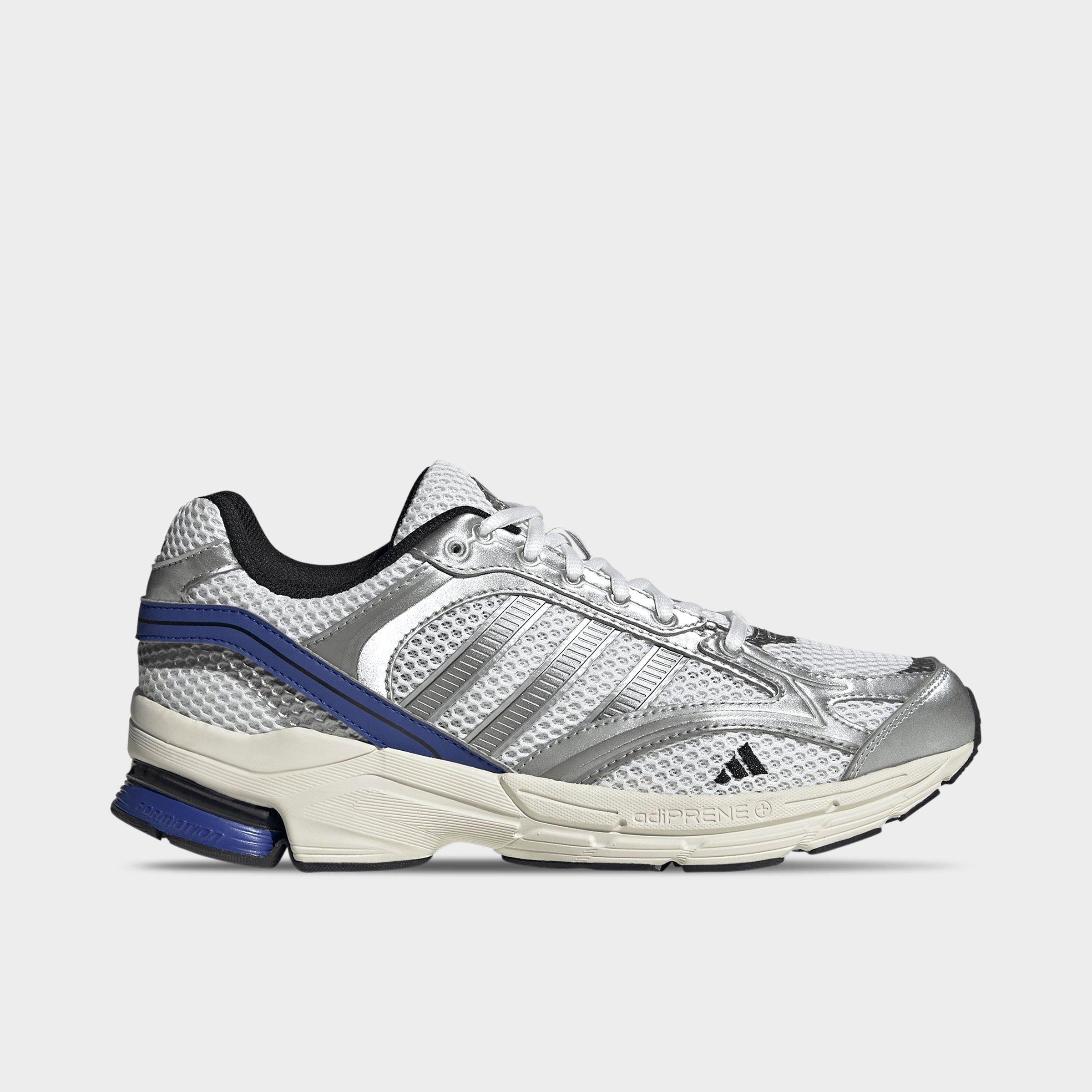 Men's adidas Spiritain 2000 Casual Shoes - Part 1 - Cloud White/Iron Metallic/Semi Lucid Blue - Left shoe facing left. Outside of the shoe.