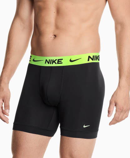 Nike Men's Essential Micro Boxer Briefs, 3-Pack - Black/Volt wb/Cool Graywb/University Red Wb