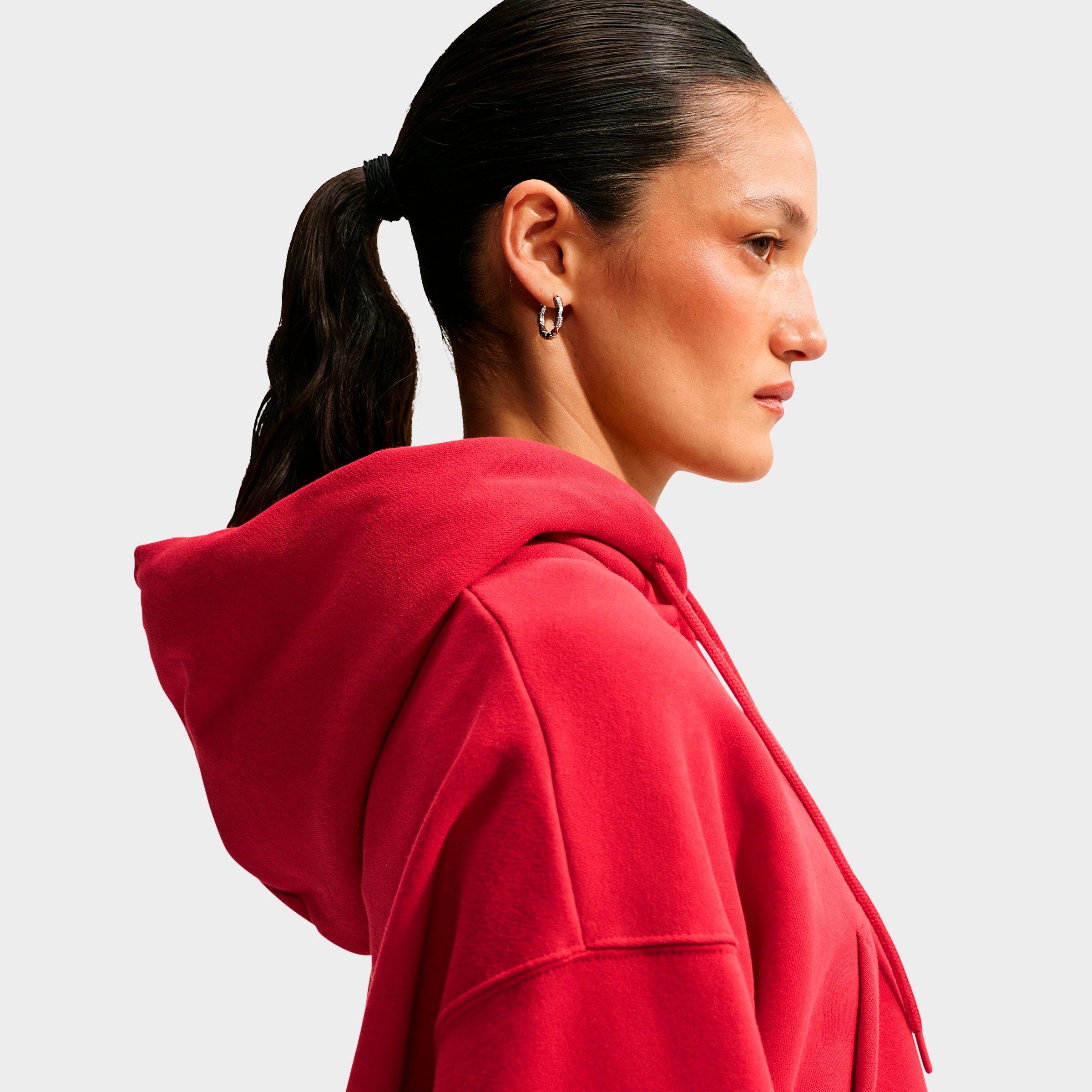 Women's Nithtke Studio Fleece Medium-Weight Oversized Cropped Full-Zip Hoodie - Tough Red/Sail