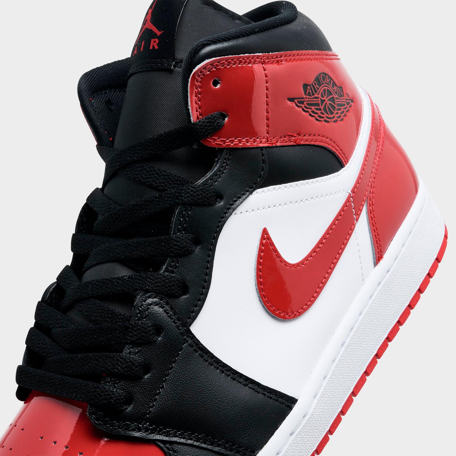 Men's Air Jordan Retro 1 Mid SE Casual Shoes - Black/White/Varsity Red - view 3