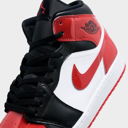 Men's Air Jordan Retro 1 Mid SE Casual Shoes - Black/White/Varsity Red - view 3
