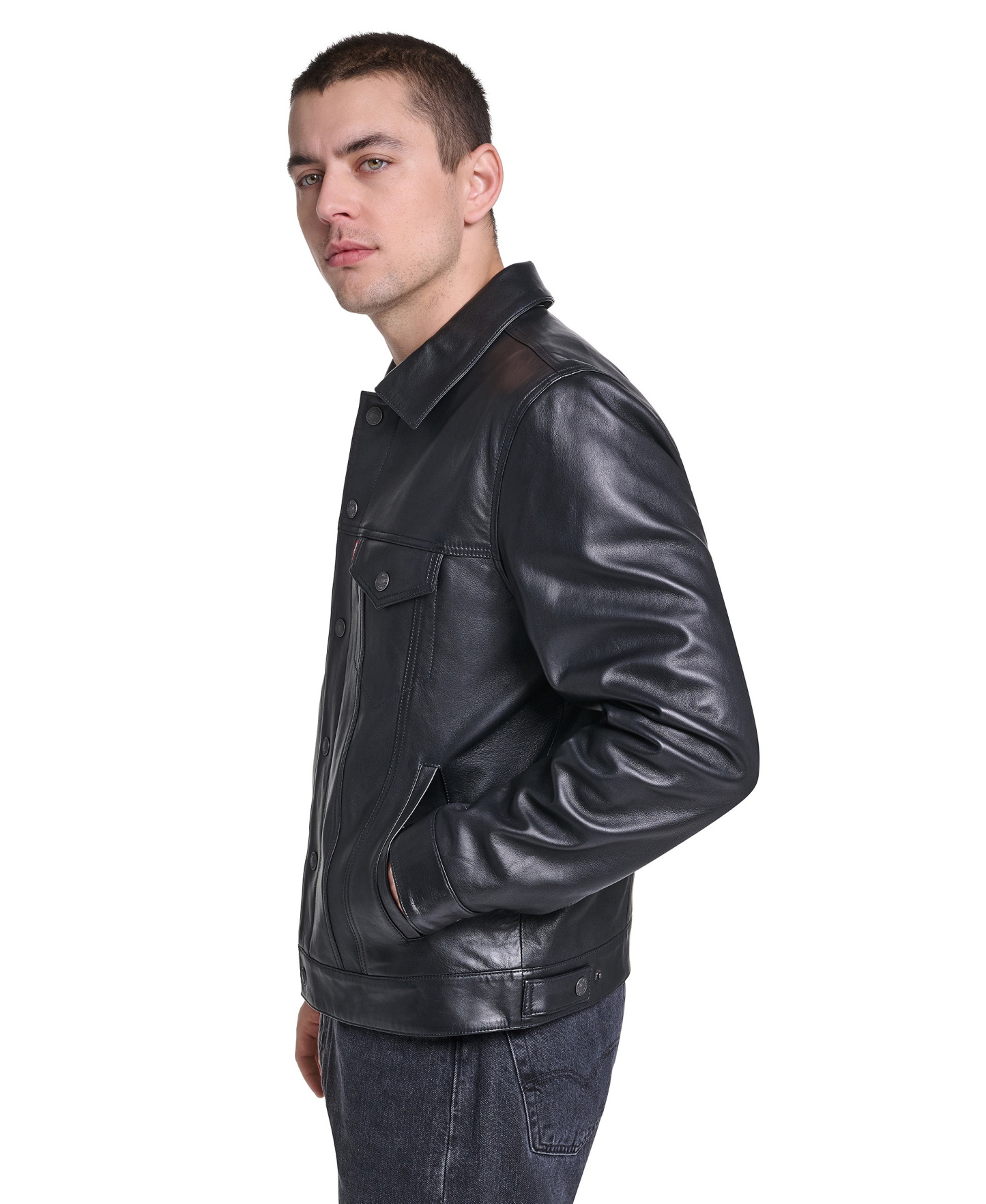 Levi's Men's Promo Laydown Collar Trucker Jacket - Black