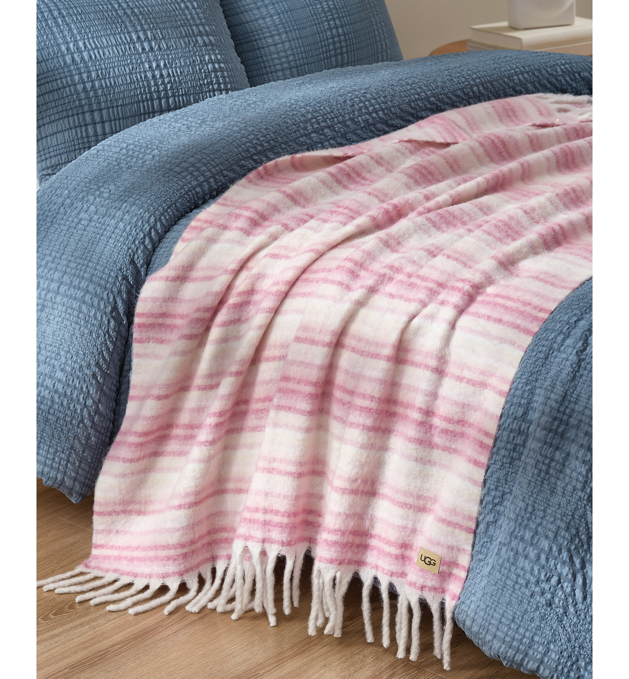 UGG® Joana Striped Throw, 50" x 70" - Dusty Orchid