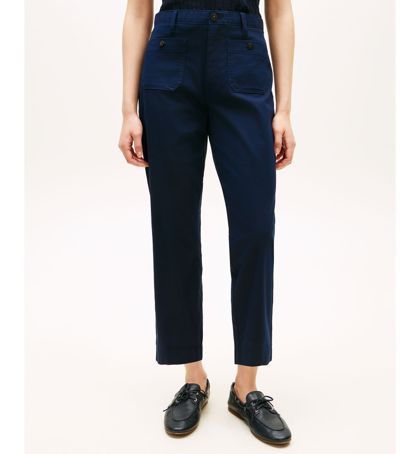 Tommy Hilfiger Women's Twill Patch Pocket Chinos Pants - Dark Night Navy