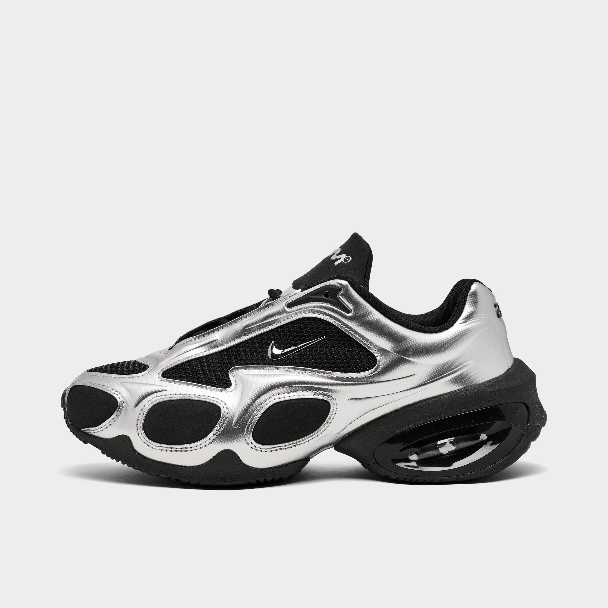 Women's Nithtke Air Max Muse Casual Shoes - Black/Metallic Silver - Left shoe facing left. Outside of the shoe.