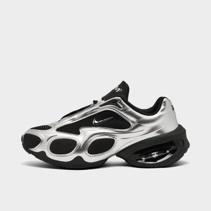 Women's Nithtke Air Max Muse Casual Shoes - Black/Metallic Silver - Left shoe facing left. Outside of the shoe.