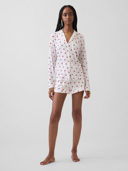 SoftMade Modal PJ Top - Red strawberry print