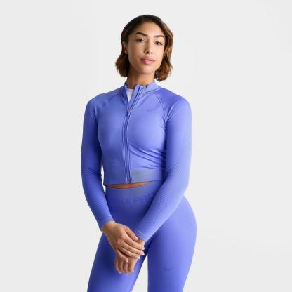 Women's Nike Pro Seamless Cropped Full-Zip Training Top - Sapphire