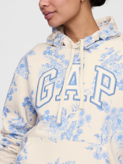 Relaxed Gap Logo Hoodie - blue floral