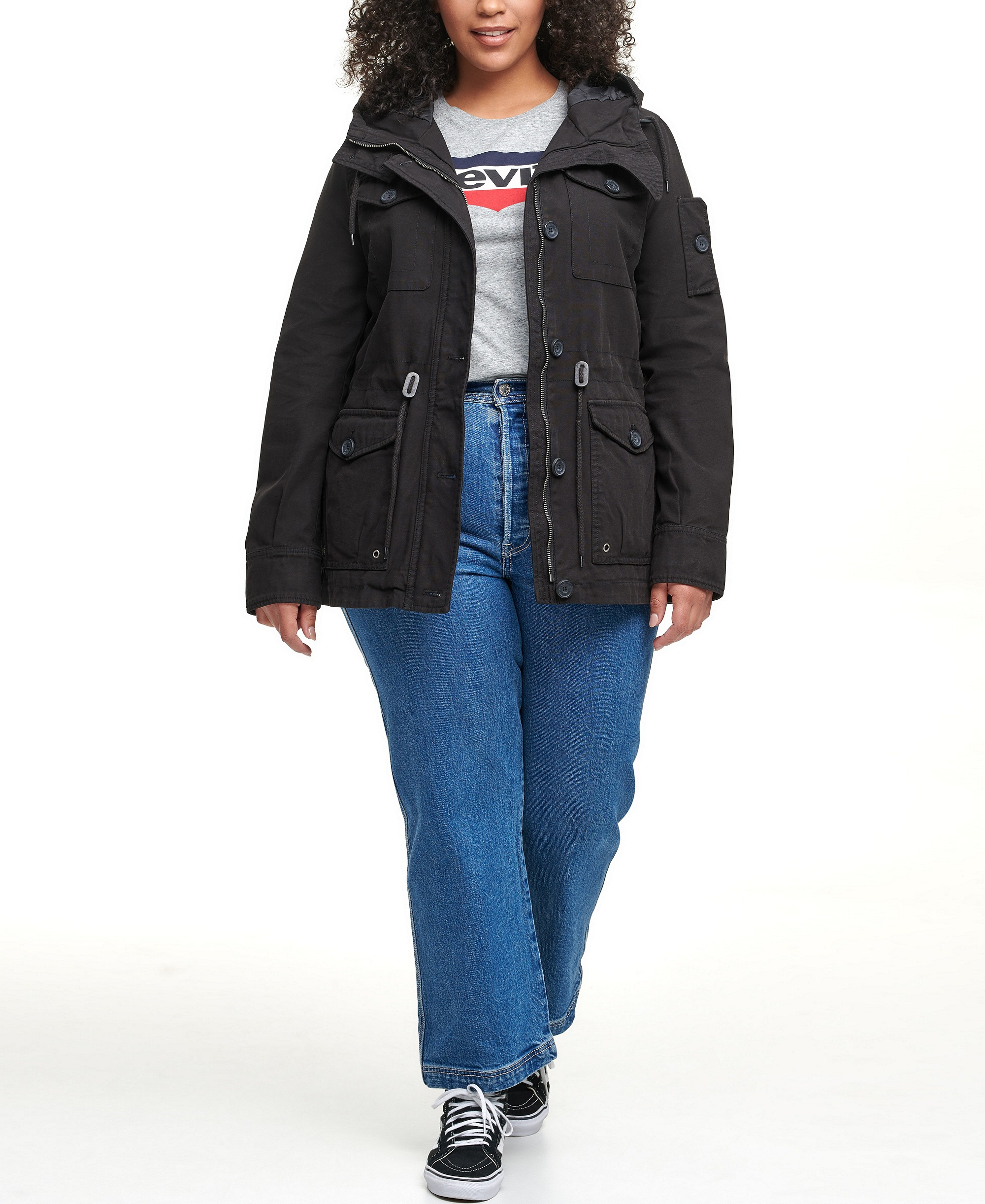 Levi's Women's Hooded Military Jacket - Black