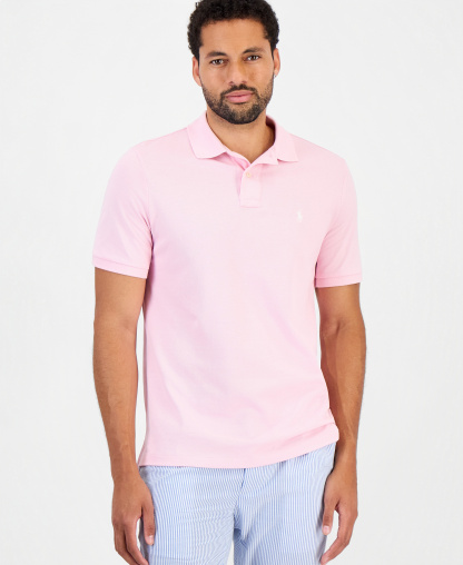 Polo Ralph Lauren Men's The Iconic Classic-Fit Mesh Polo Shirt - Pink