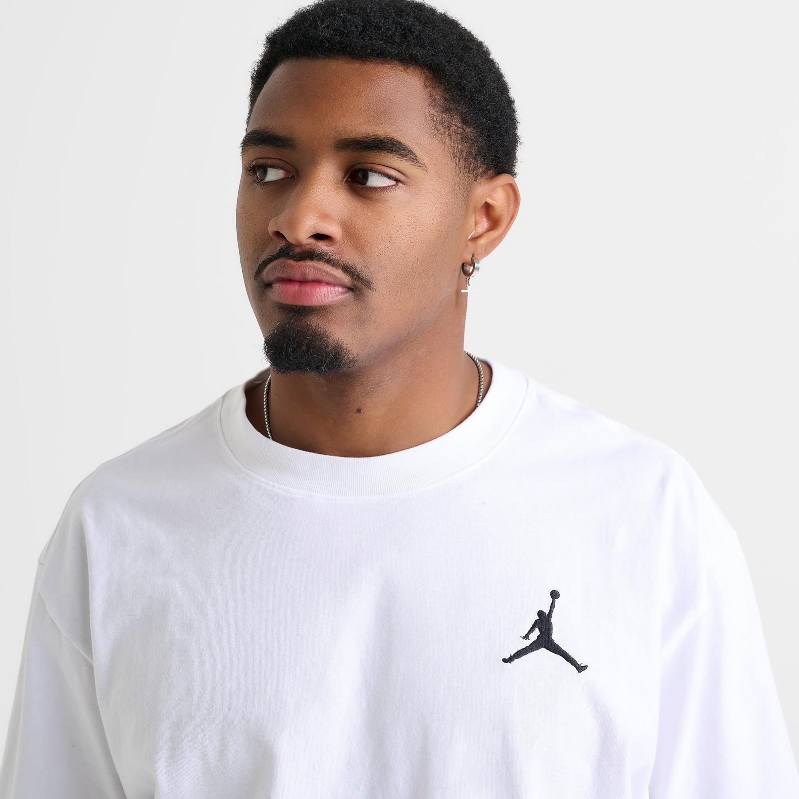 Men's Jordan Embroidered Jumpman T-Shirt - White/Black - view 5