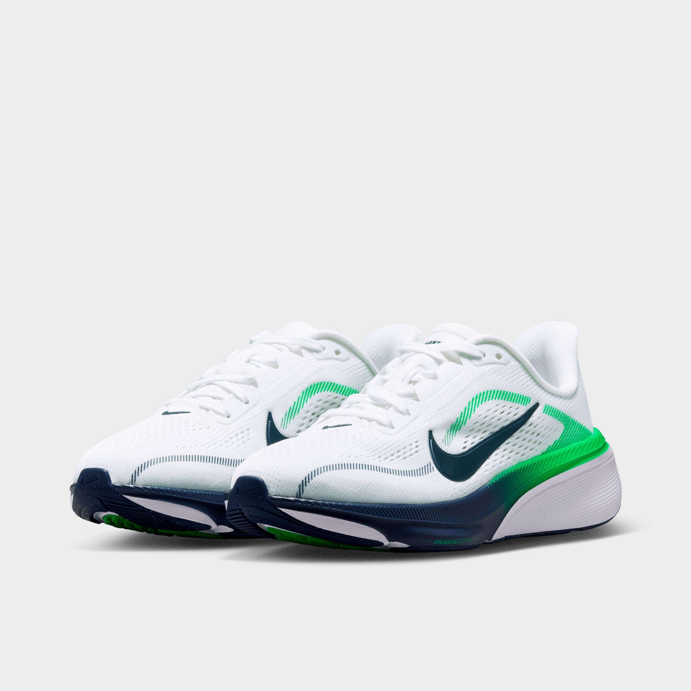 Big Kids' Nithtke Pegasus 42 Running Shoes - White/Green Spark/Midnight Navy - Both shoes facing left