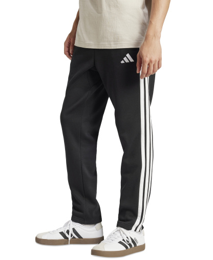 adidas Men's Essentials 3-Stripes Regular Open Hem Fleece Pants - Black/White