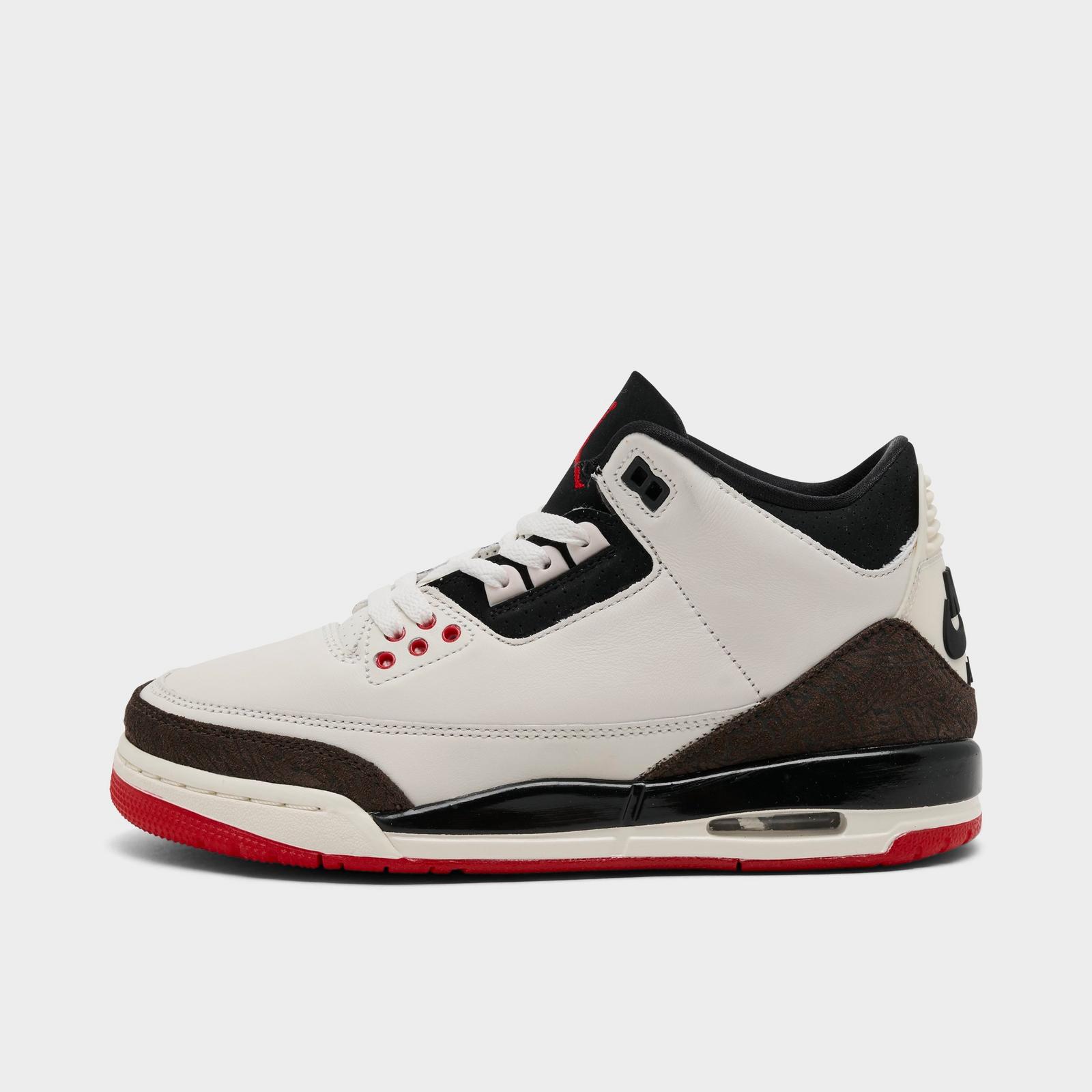 Big Kids' Air Jordan Retro 3 Basketball Shoes - Sail/Black/University Red/Pale Ivory/Palomino - view 1
