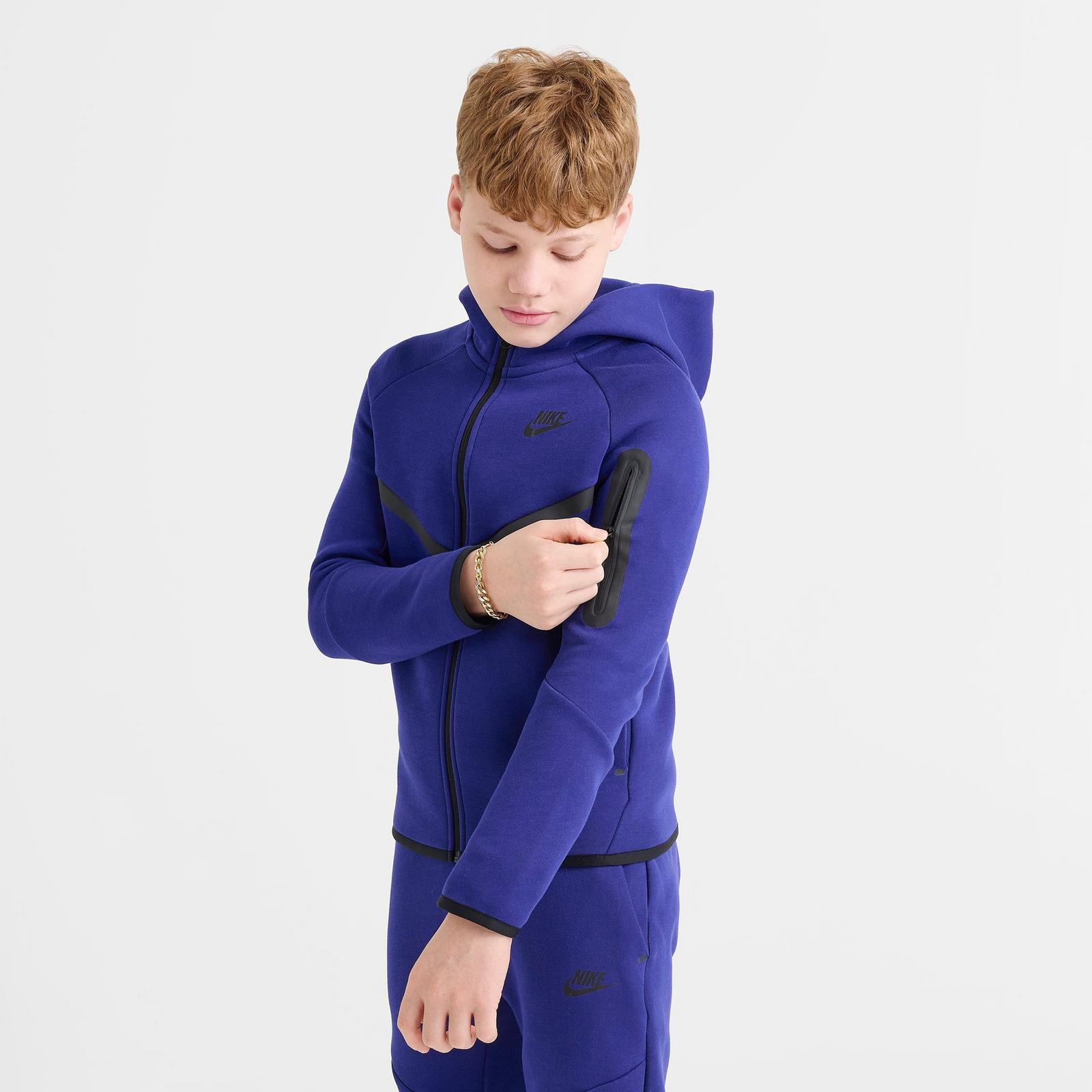 Boys' Big Kids' Nike Sportswear Tech Fleece Full-Zip Hoodie - Royal Blue