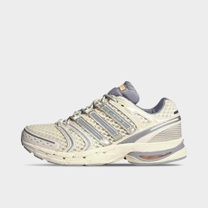Men's adidas Adistar Control 5 Casual Shoes - Part 2 - Cloud White/Halo Silver/Acid Orange - Left shoe facing left. Outside of the shoe.
