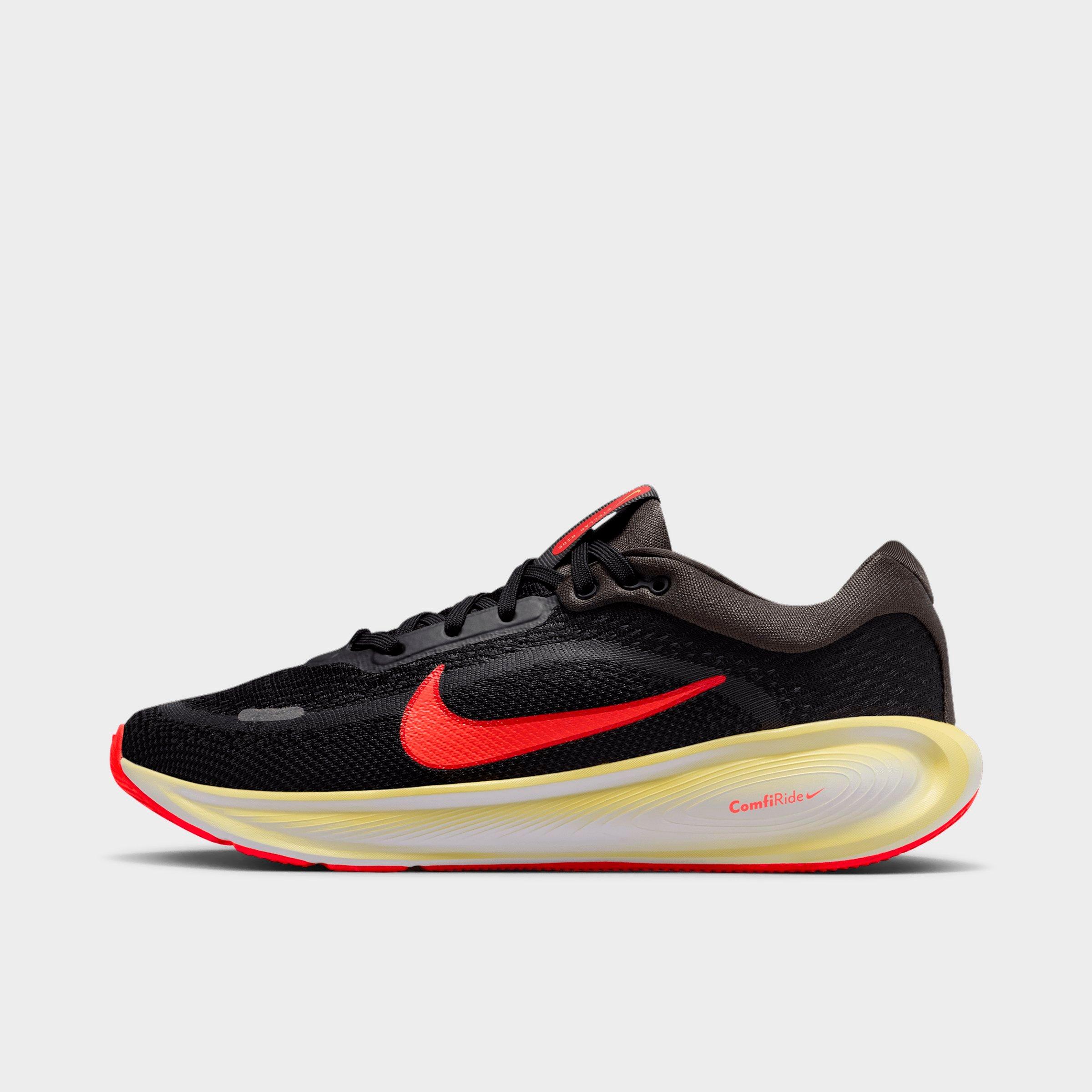 Big Kids' Nithtke Stellar Ride Running Shoes - Black/Medium Ash/Light Crimson/Bright Crimson - Left shoe facing left. Outside of the shoe.