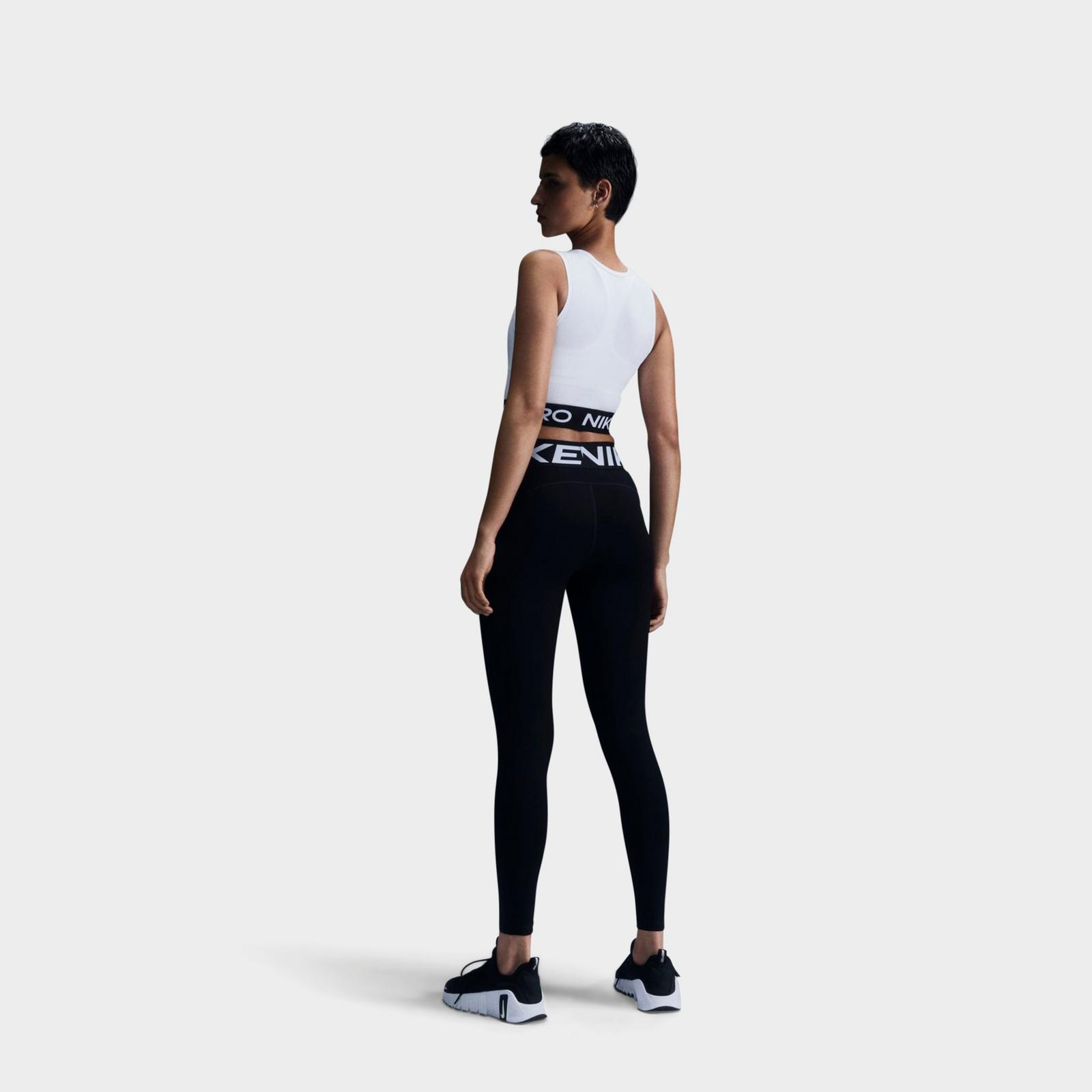 Women's Nike Pro Dri-FIT Crop Tank - White/Black