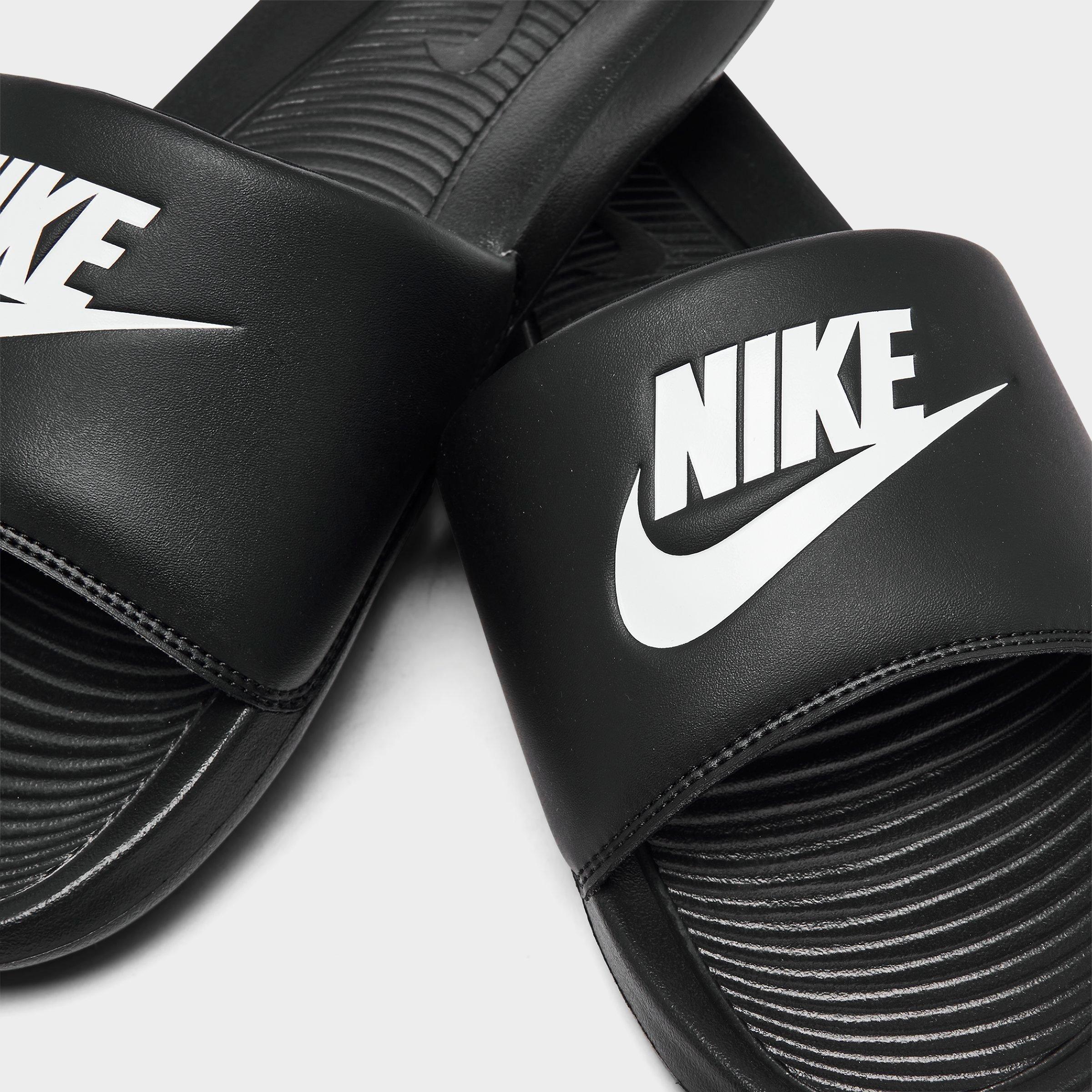 Men's Nithtke Victori One Slide Sandals - Black/Black/White - Detail shot