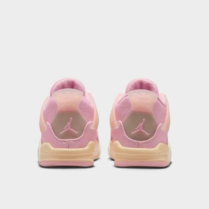 Kids' Toddler Air Jordan Retro 4 Textile Basketball Shoes - Pearl Pink/Iced Carmine/Coconut Milk/Muslin - view 4