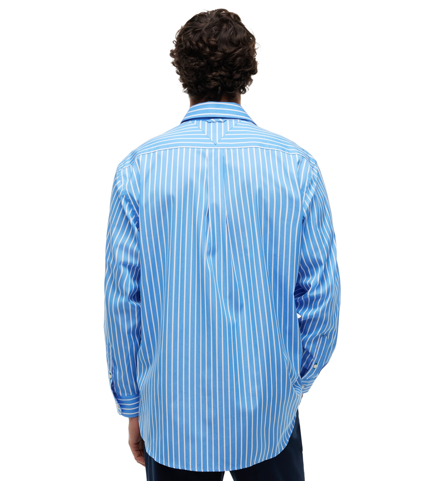 Tommy Hilfiger Men's Color-Block Asymmetrical Stripe Shirt - Blue Spell/Stripe