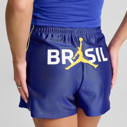 Women's Jordan Brooklyn Brazil Knit Shorts - Old Royal/Yellow Pulse - view 6