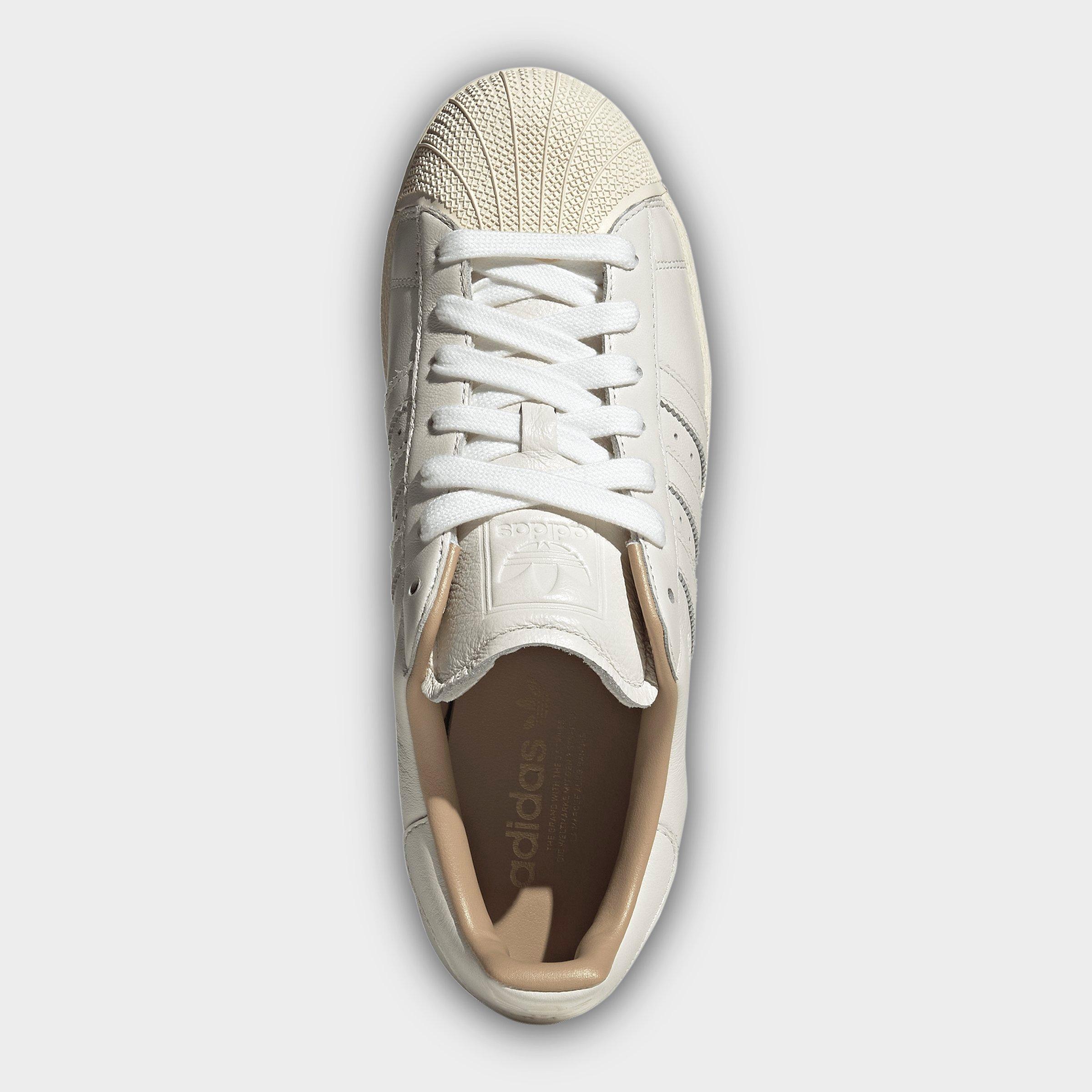 Men's adidas Originals Superstar II Ripple Casual Shoes - Core White/Core White/Warm Sandstone - Top view