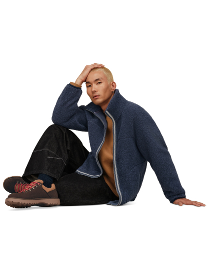 UGG® Men's UGGbraid Full-Zip Hooded Jacket - Coffee Grounds