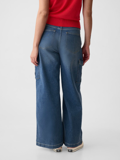 High Rise Stride Wide-Leg Jeans - Cargo medium wash