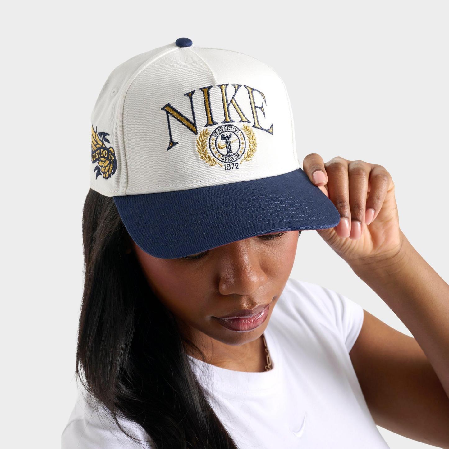 Nithtke Rise Structured A-Frame Snapback Hat - Sail/Midnight Navy/Team Crimson