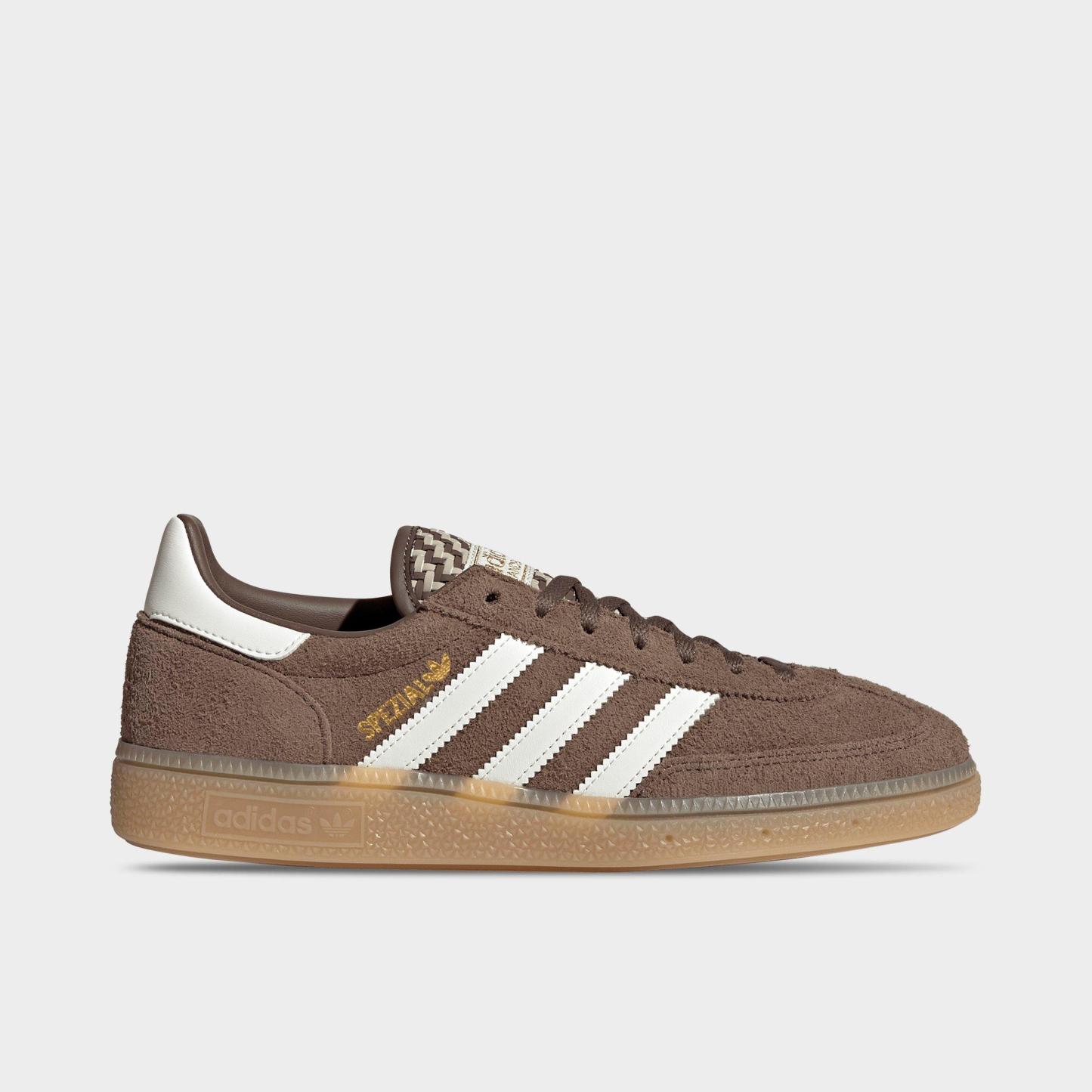 Women's adidas Originals Handball Spezial Casual Shoes - Part 2 - Earth Strata/Off White/Khaki - Left shoe facing left. Outside of the shoe.