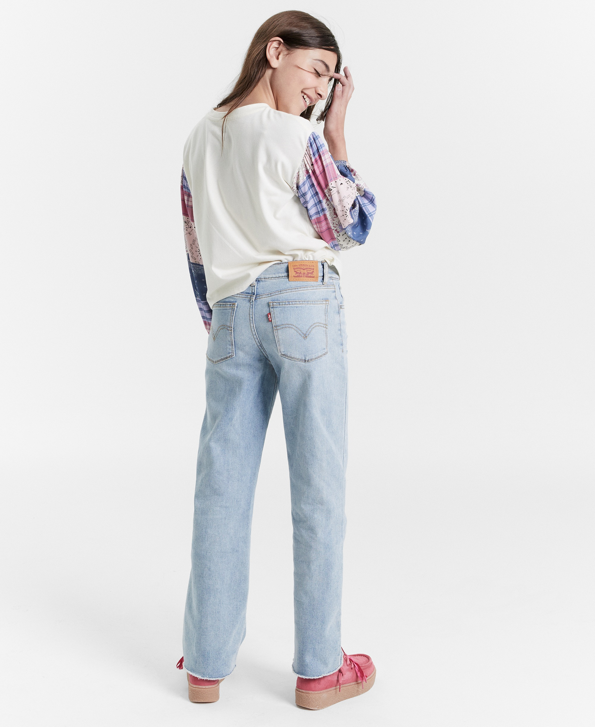 Levi's Girls' 7-16 Vintage-Like Mid-Rise Wide Leg Jeans - Bauhaus Blues