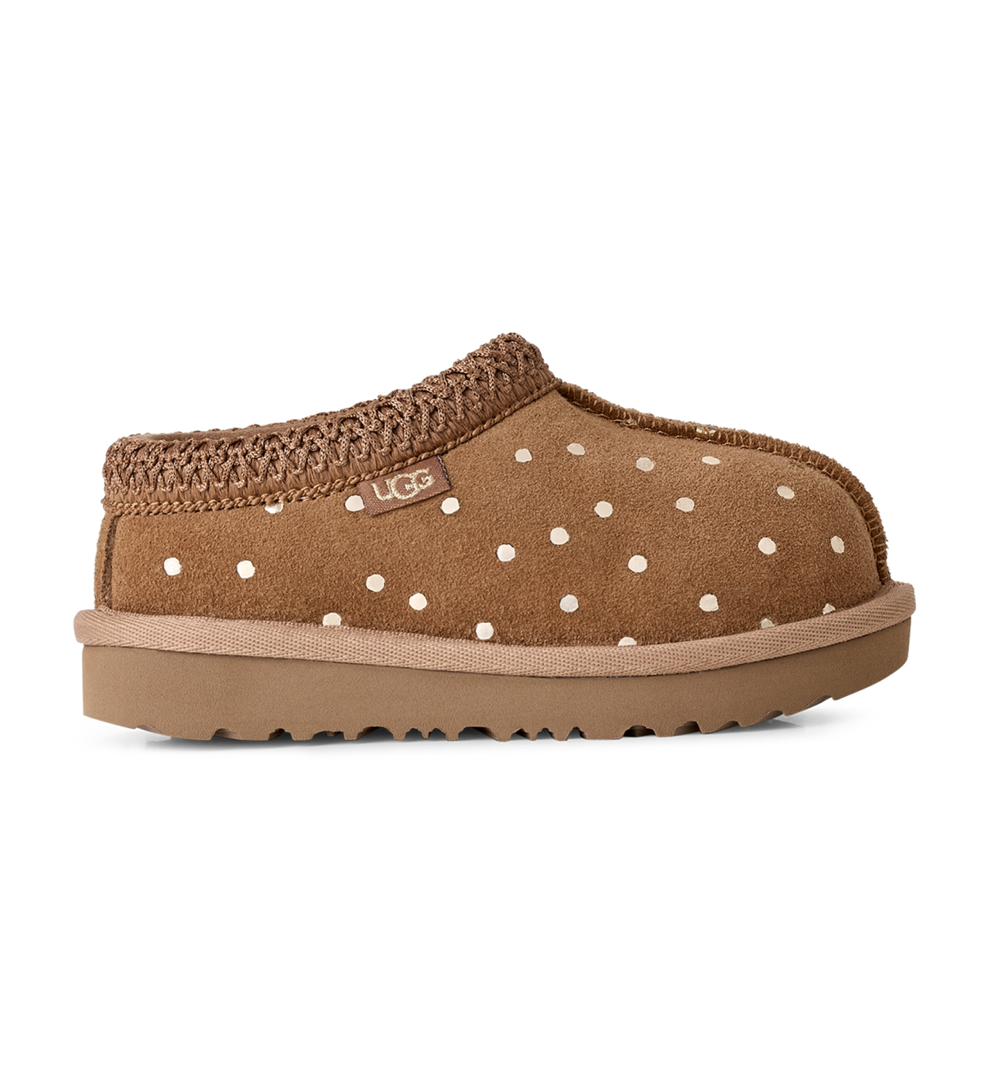 UGG® Toddler Kids Tasman II Shiny Dots Clog Slippers - Chestnut
