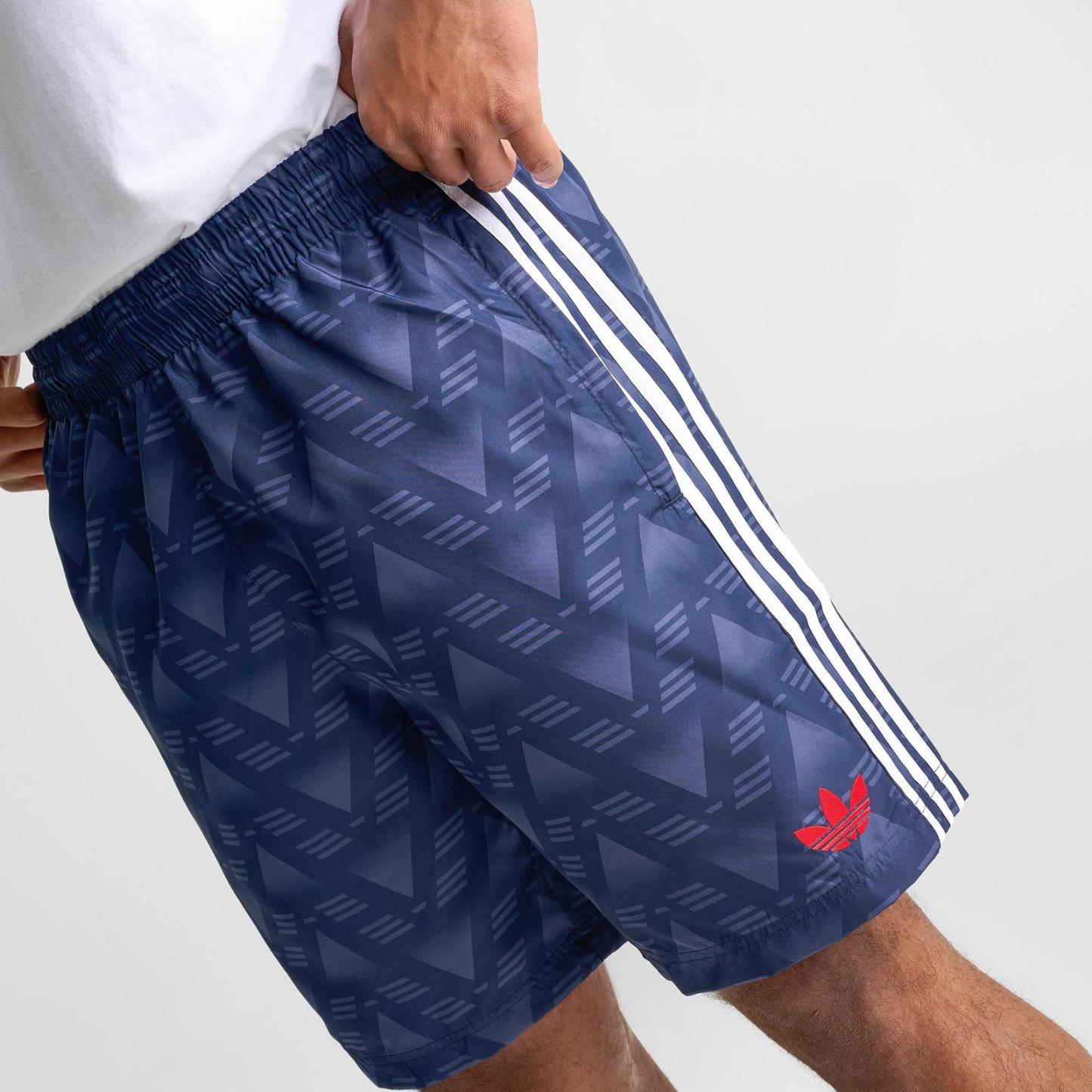 Men's adidas Originals Allover Graphic Print Woven Shorts - Collegiate Navy - view 5