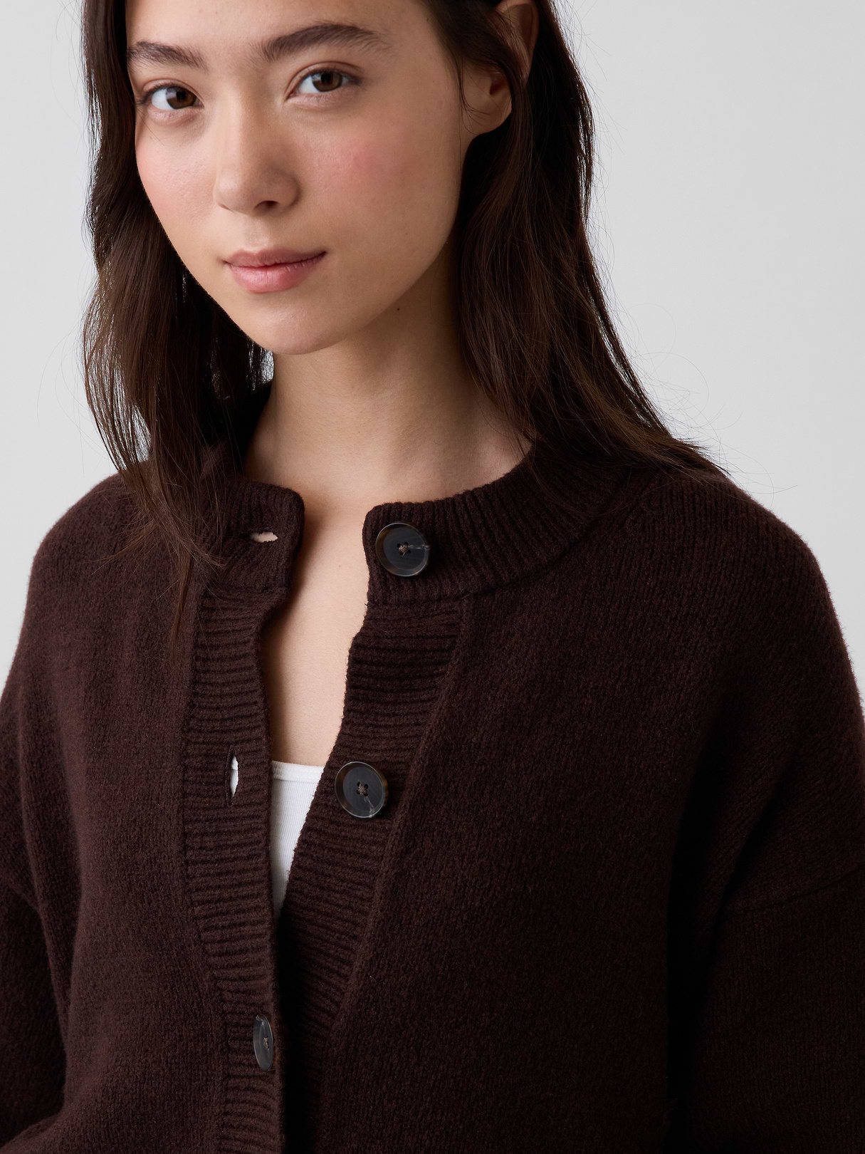 CashSoft Oversized Chunky Cardigan - Terra brown heather