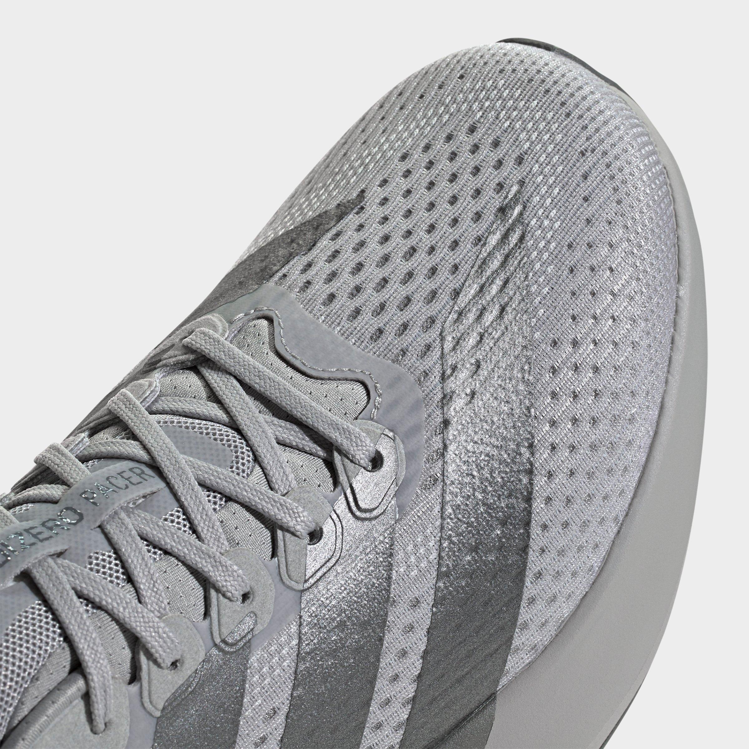 Men's adidas Adizero Pacer Running Shoes - Grey/Iron Metallic/Grey - Detail shot