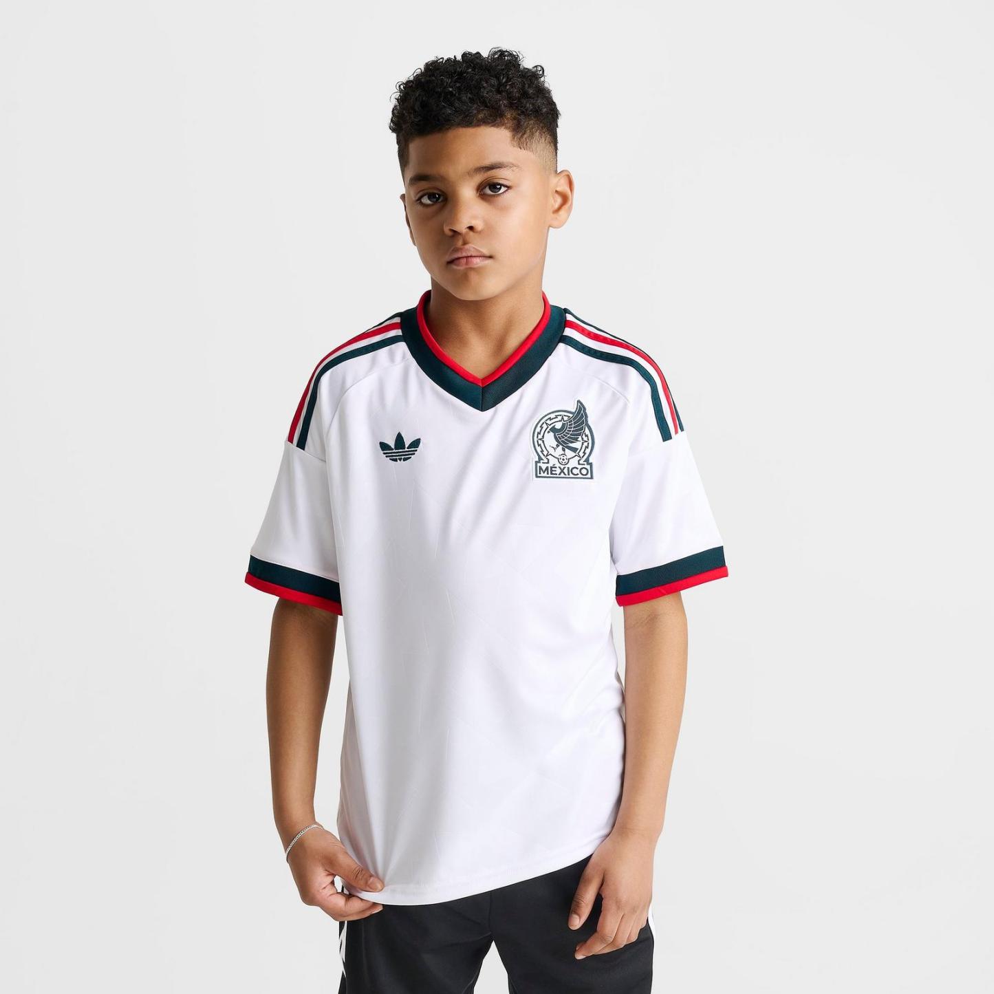Big Kids' adidas Mexico 2026 Away Replica Soccer Jersey - White - view 3