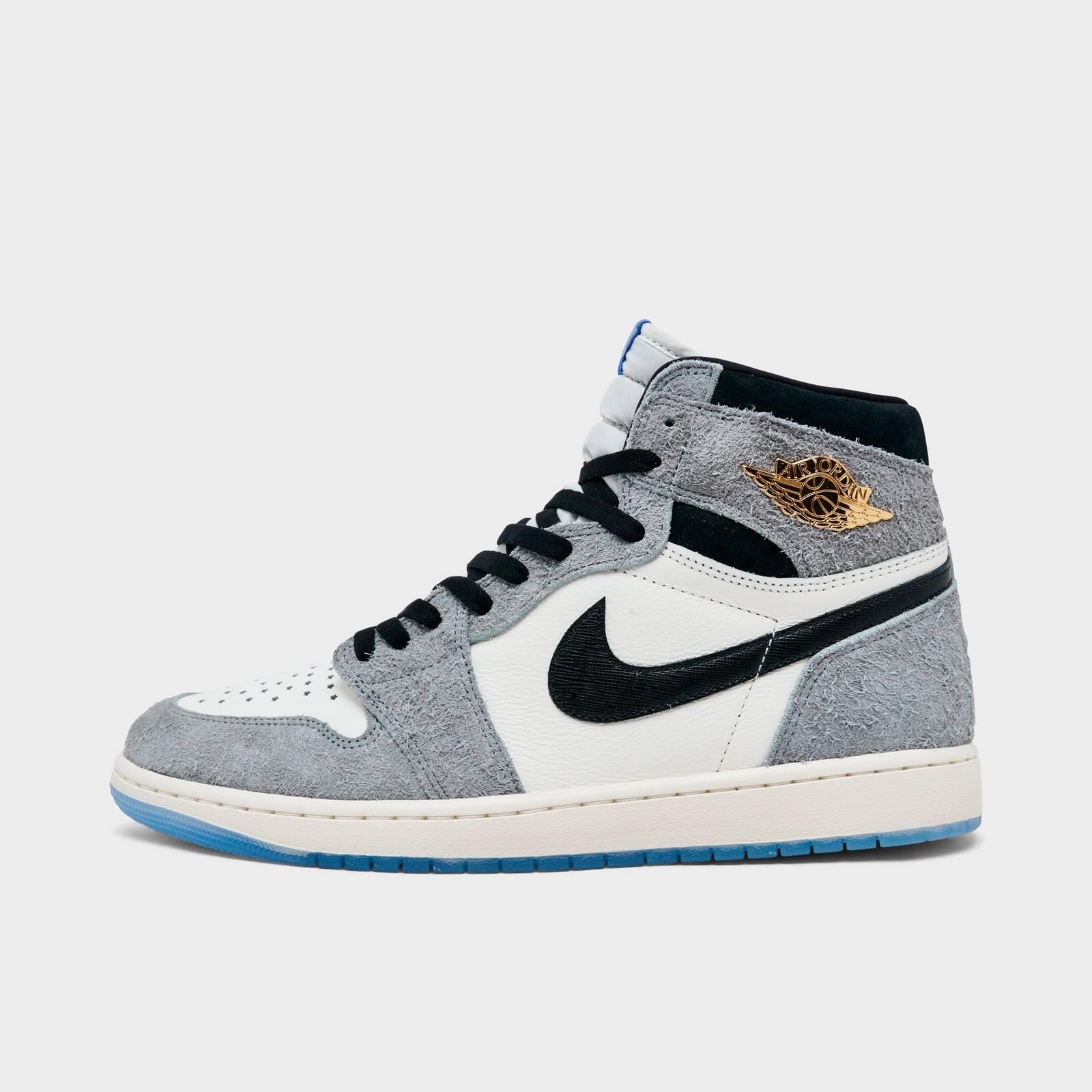 Men's Air Jordan Retro 1 High OG Casual Shoes - Cool Grey/Black/Sail/Game Royal/White - view 1