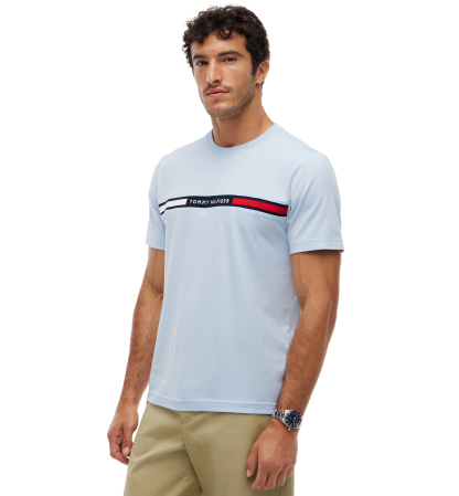 Tommy Hilfiger Men's Chest Insert Logo T-Shirt - Sky Blue