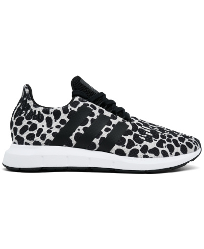 adidas Women's Swift Run 1.0 Animal Print Casual Sneakers from Finish Line - Beige, Core Black, Cloud White